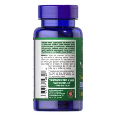 Puritan's Pride Magnesium 250 mg 100 tablets, Magnesium Supplement for Muscle, Nerve & Bone Support