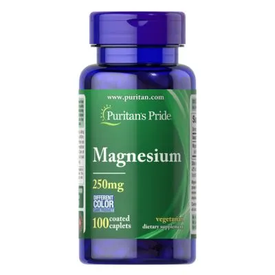 Puritan's Pride Magnesium 250 mg 100 tablets, Magnesium Supplement for Muscle, Nerve & Bone Support