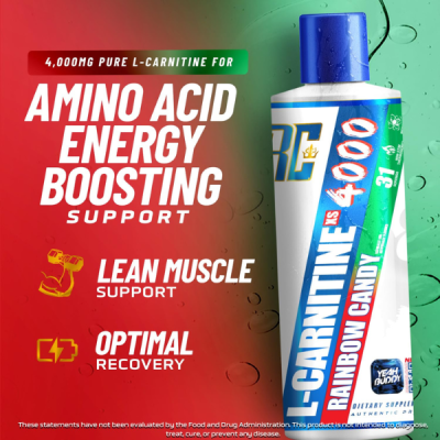 Ronnie Coleman Signature Series L Carnitine XS 4000 Liquid, Stimulant Free, Sugar Free, Zero Carbs, Lean Muscle Strength Support for Men & Women,16 oz