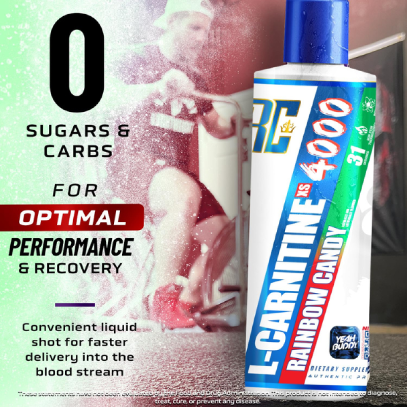 Ronnie Coleman Signature Series L Carnitine XS 4000 Liquid, Stimulant Free, Sugar Free, Zero Carbs, Lean Muscle Strength Support for Men & Women,16 oz